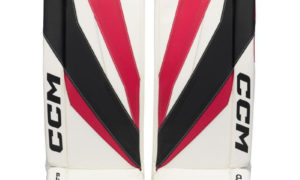 CCM AXIS F9 INT Goalie Pads (White, 31" (30"+1"))