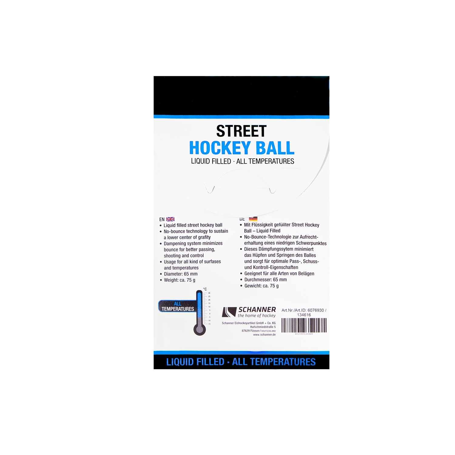 BASE Liquid Filled - Paper Box Orange Street Hockey Hockey Ball – Bild 3