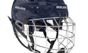 BAUER Re-Akt 85 Hockey Helmet with Cage (Navy, SR L)